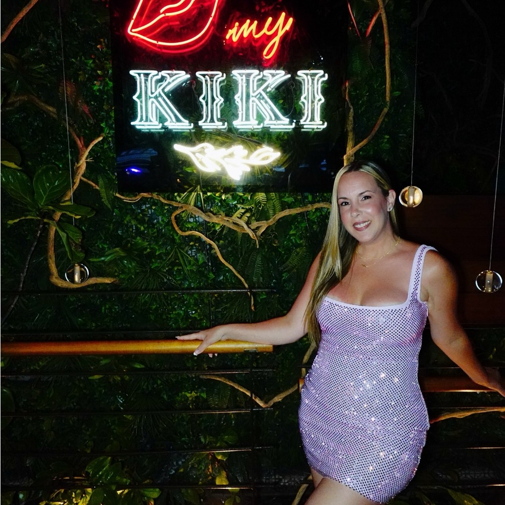 Elegant pink bedazzled Mini Dress in excellent condition worn once! - Picture 8 of 10